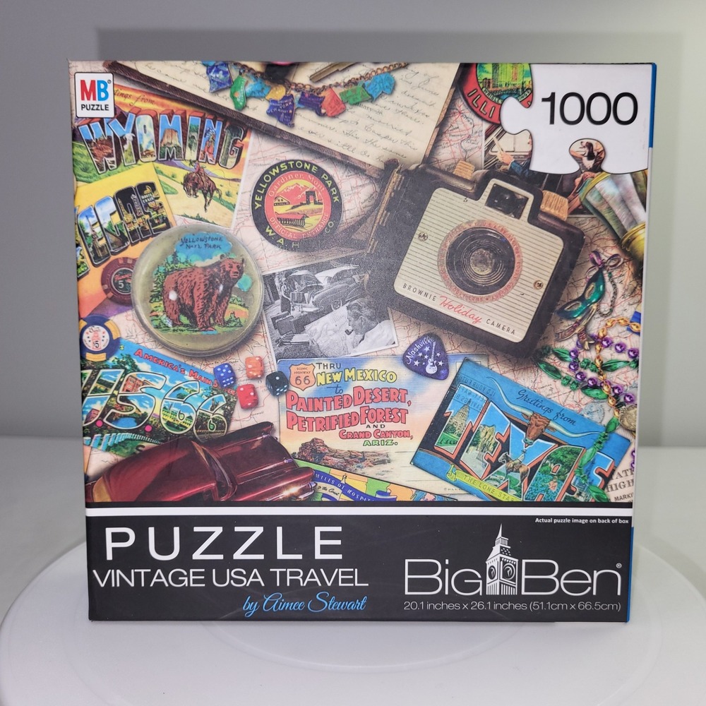 New Sealed Big Ben Jigsaw Puzzle Vintage USA Travel Aimee Stewart 1000 Piece
